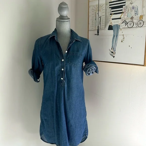 JCrew Denim Shirt Dress - Picture 1 of 5